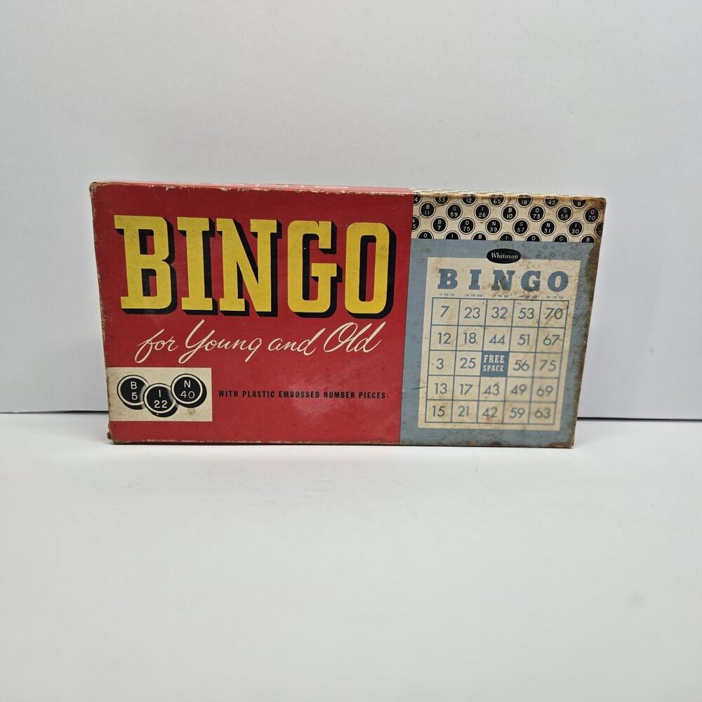 Vintage Bingo for Young and Old #4634-69 Family Game by Whitman numbers cards